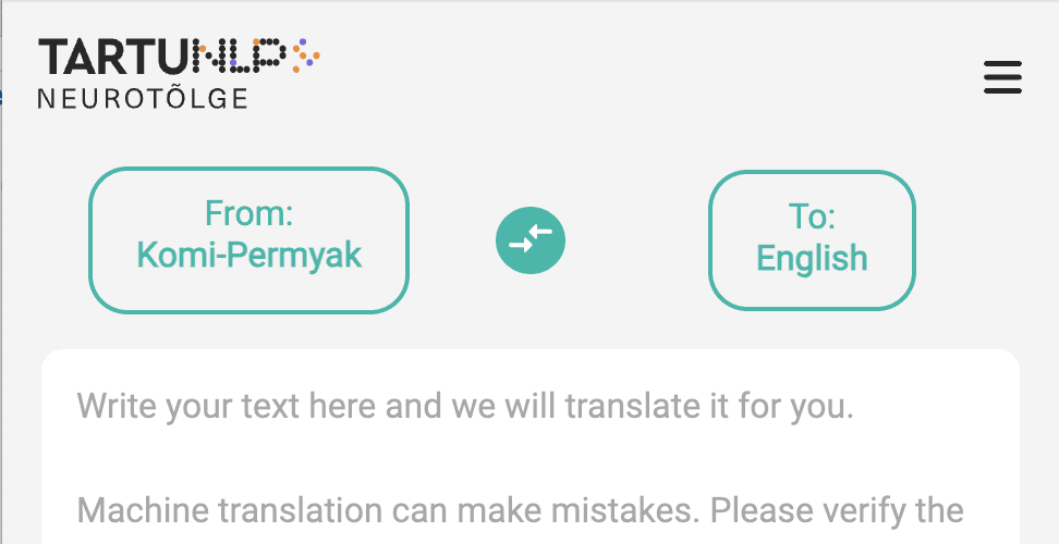 Neurotõlge. Finno-Ugric machine translation engine